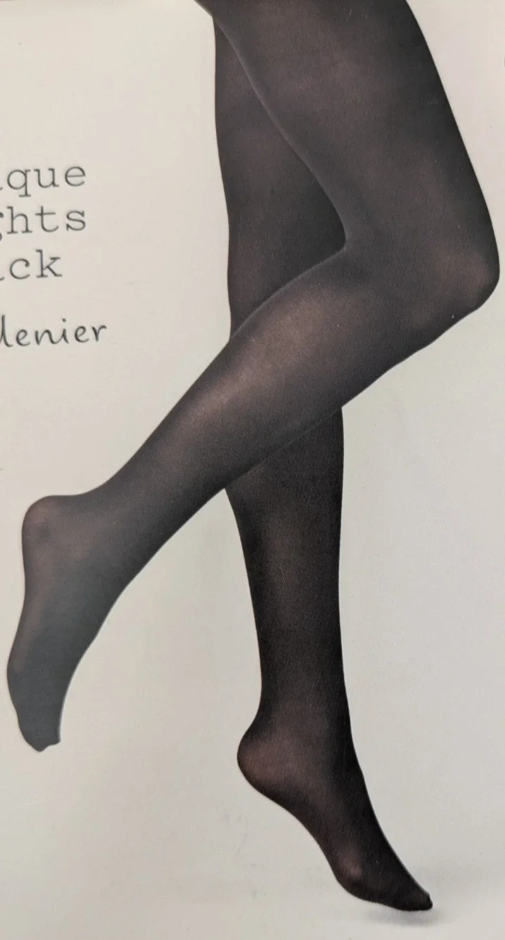 2 Pairs Opaque Tights Women's Black Med/Large 50 Denier